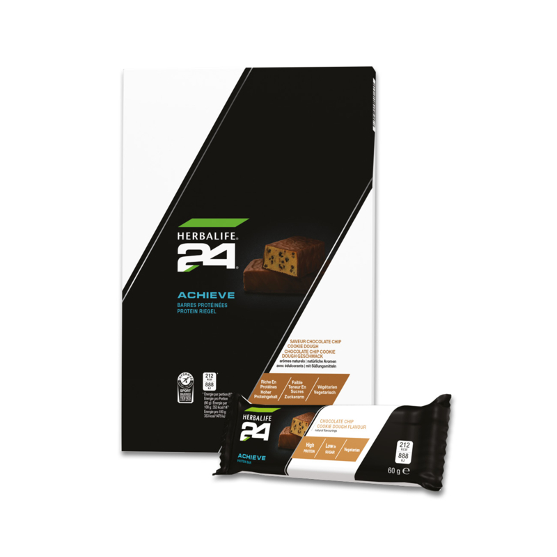 Bild 1 von H24 Achieve Protein Riegel  / (Geschmacksrichtung) Chocolate Chip Cookie Dough, 6 Riegel  je 60 g